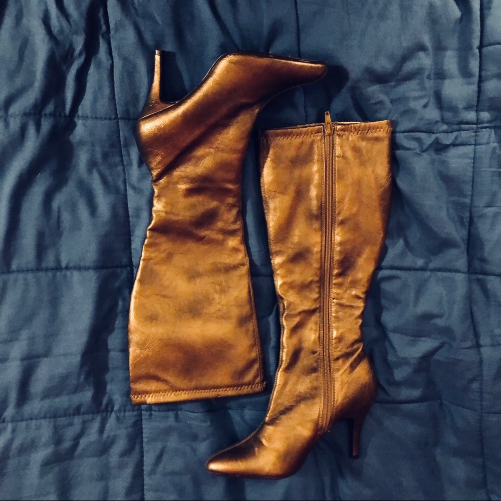Fioni Bronze Heeled Boots